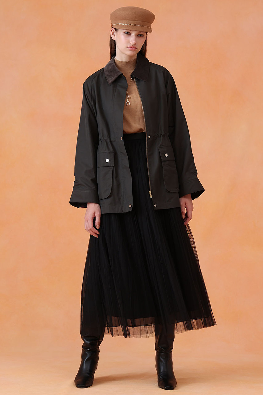 ANAYI(アナイ)｜ドットチュールプリーツスカート/ブラック の通販