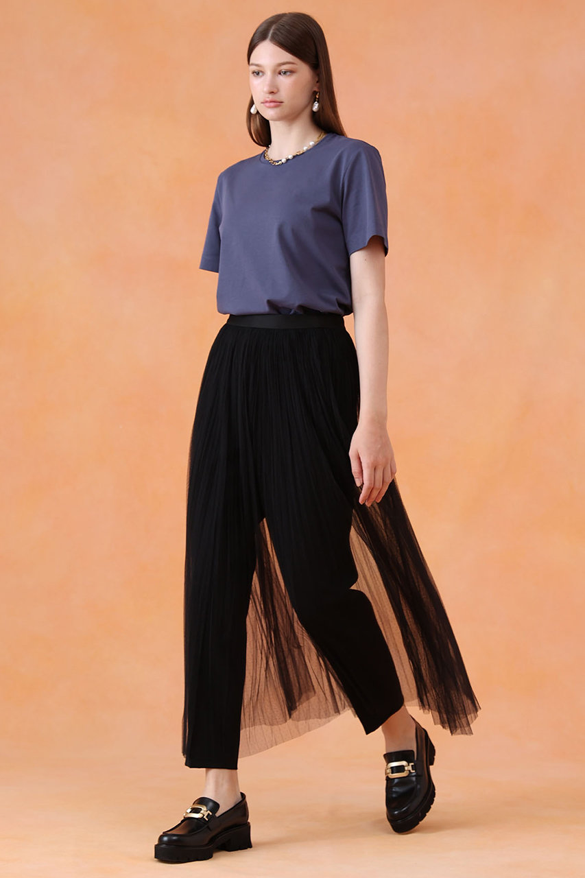 ANAYI(アナイ)｜ドットチュールプリーツスカート/ブラック の通販