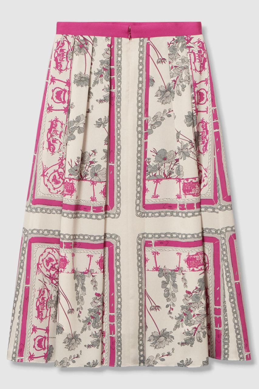 ANAYI(アナイ)｜スカーフプリントタックスカート/オフホワイト の通販