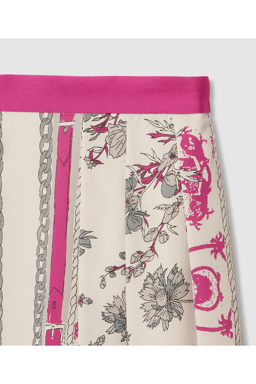 アナイのモチーフプリントタックスカート　36サイズ美品です。 ANAYI(アナイ)｜スカーフプリントタックスカート/オフホワイト