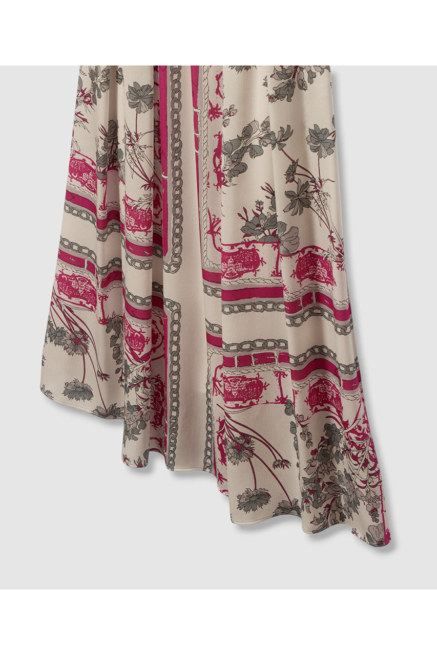 ANAYI(アナイ)｜スカーフプリントタックワンピース/オフホワイト の