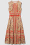 スカーフプリントタックワンピース アナイ/ANAYI キャメル