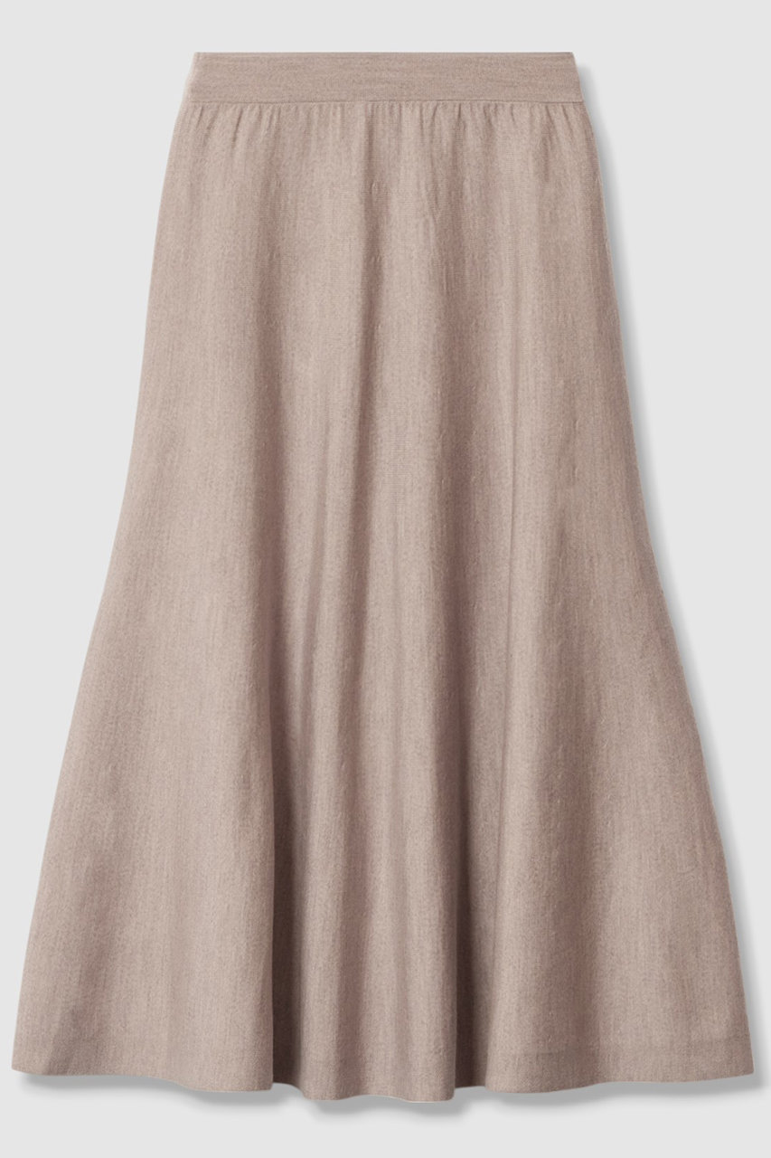 ANAYI(アナイ)｜エキストラファインメリノフレア スカート/ベージュ の