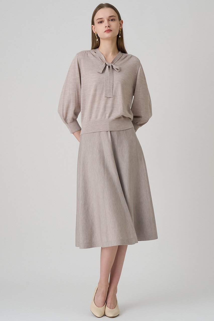 【579】アナイ　ファインメリノフレアニット スカート　グレー　38 579】アナイ ファインメリノフレアニット スカート グレー 38 ANAYI