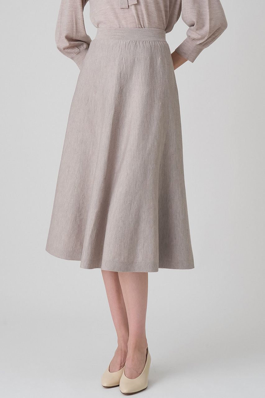 ANAYI(アナイ)｜エキストラファインメリノフレア スカート/ベージュ の