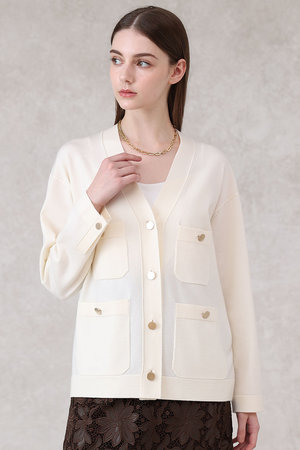 アナイ/ANAYIのエキストラファインメリノボクシー ジャケット カーディガン(110300/110303)