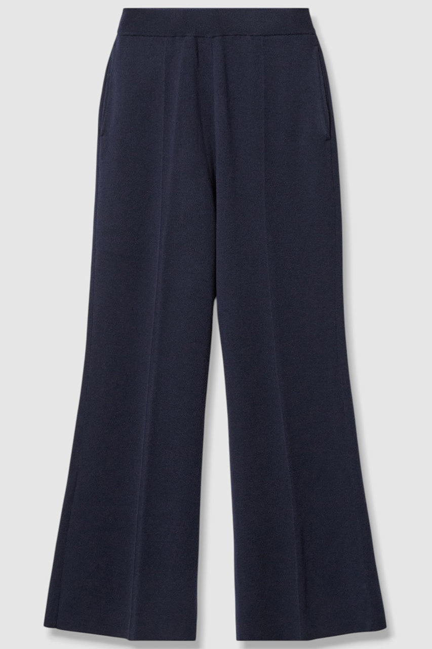 ANAYI メリノウールスムースニットパンツ (ネイビー, 38) アナイ ELLE SHOP