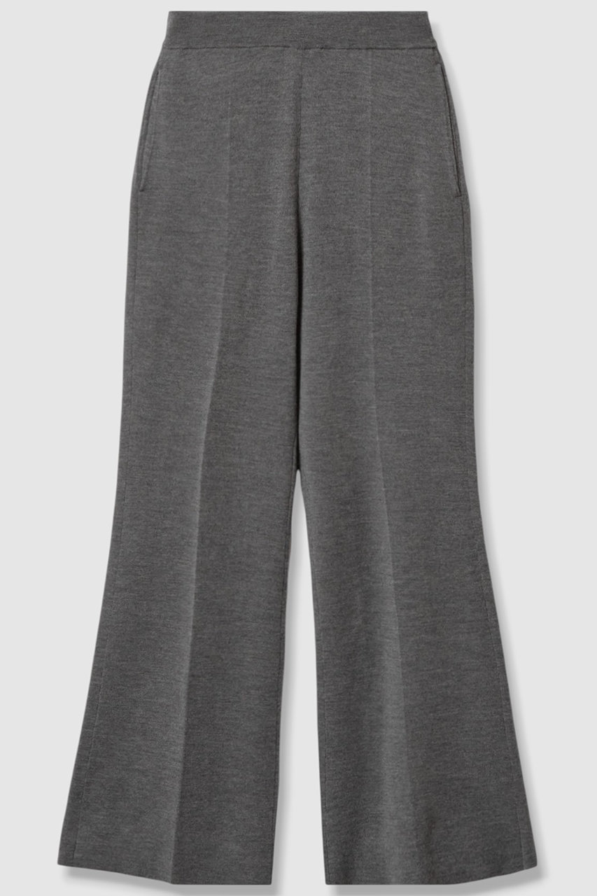 ANAYI メリノウールスムースニットパンツ (チャコールグレー, 36) アナイ ELLE SHOP