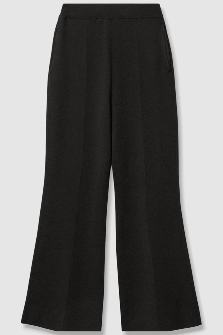 ANAYI メリノウールスムースニットパンツ (ブラック, 38) アナイ ELLE SHOP