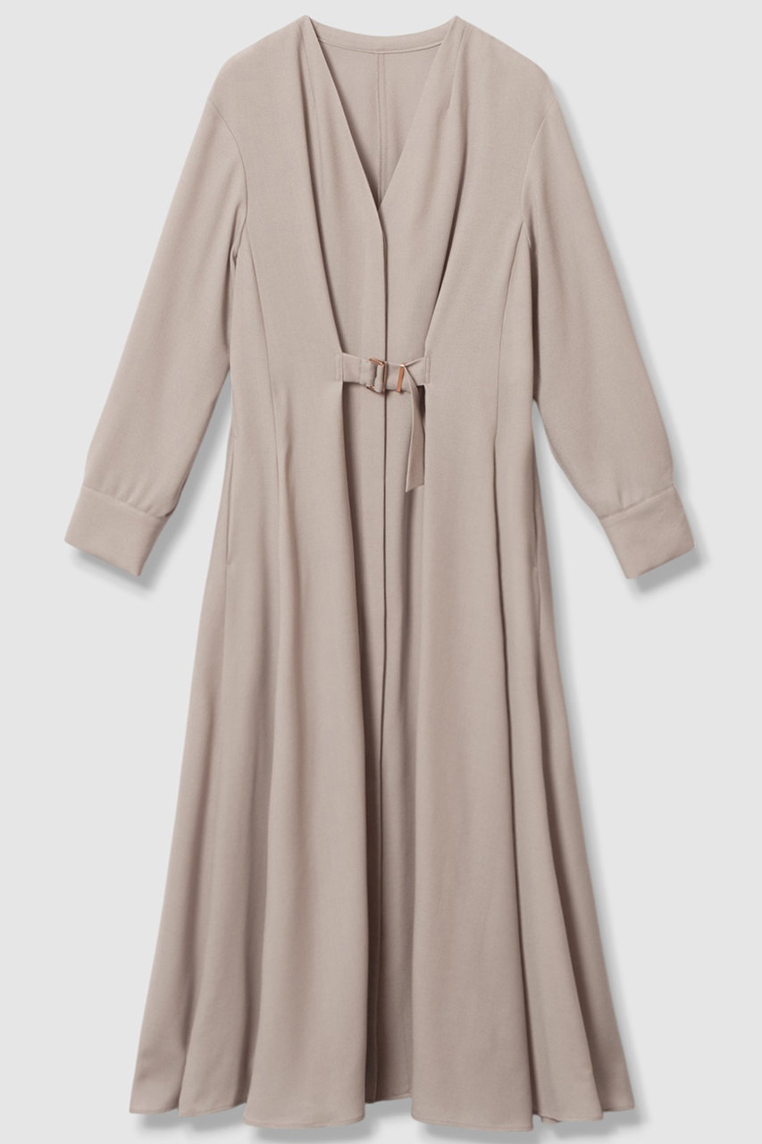 ANAYI ウールジョーゼットフロントタック ワンピース (グレージュ, 38) アナイ ELLE SHOP ANAYI ウールジョーゼットフロントタック ワンピース (グレージュ, 38) アナイ ELLE SHOP
