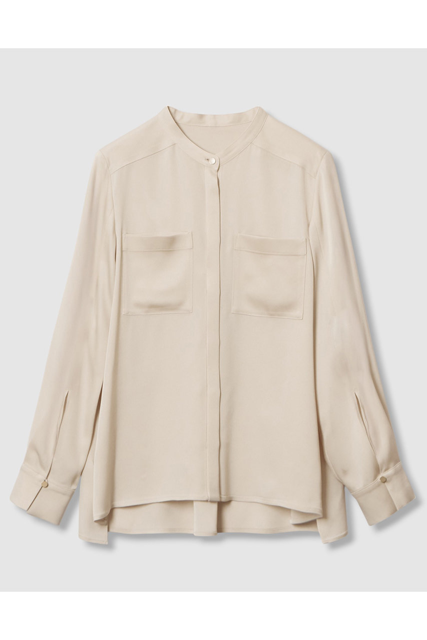 ANAYI(アナイ)｜ストレッチサテンタイ付き ブラウス/ベージュ の通販