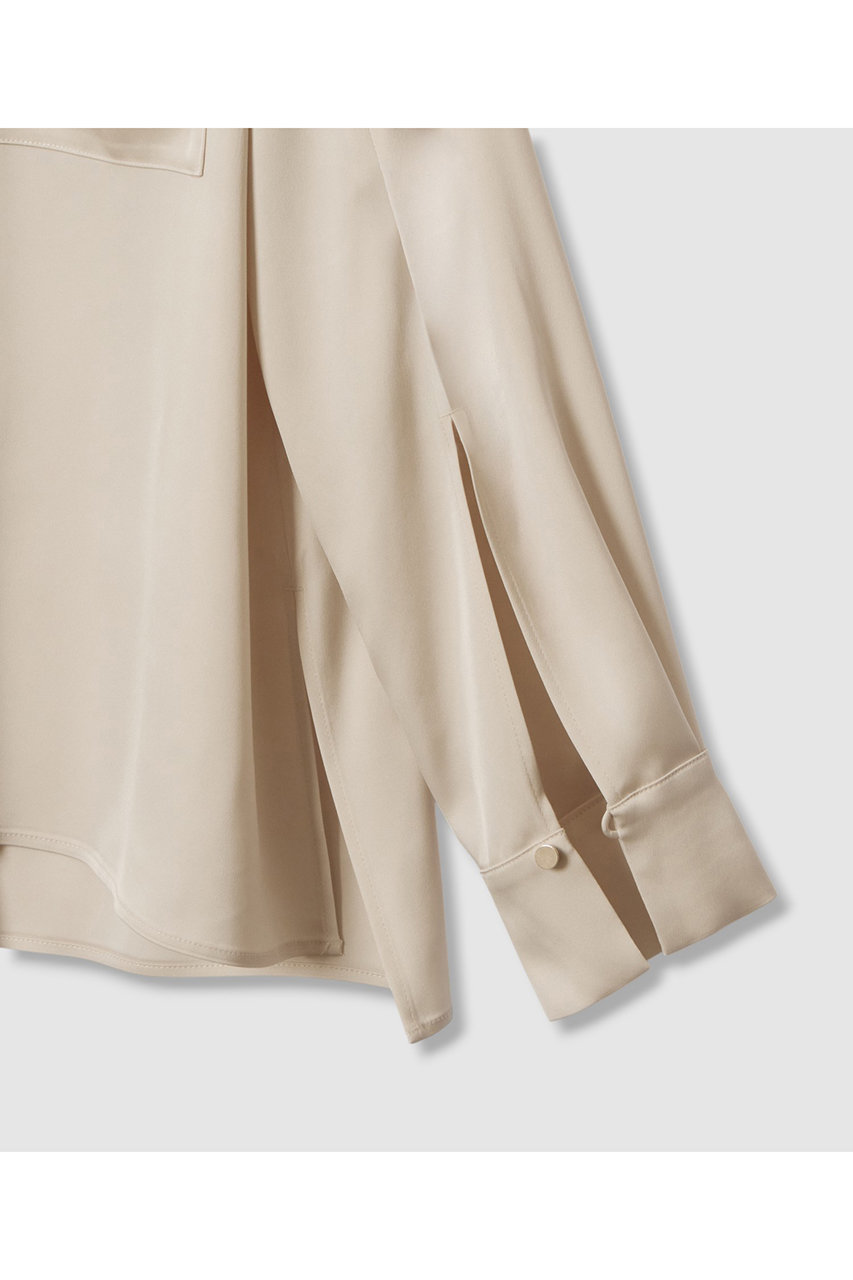 ANAYI(アナイ)｜ストレッチサテンタイ付き ブラウス/ベージュ の通販