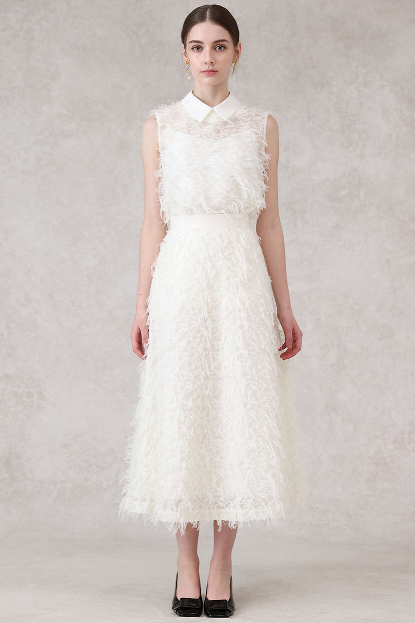 ANAYI(アナイ)｜フェザーカットジャガード ブラウス/オフホワイト の