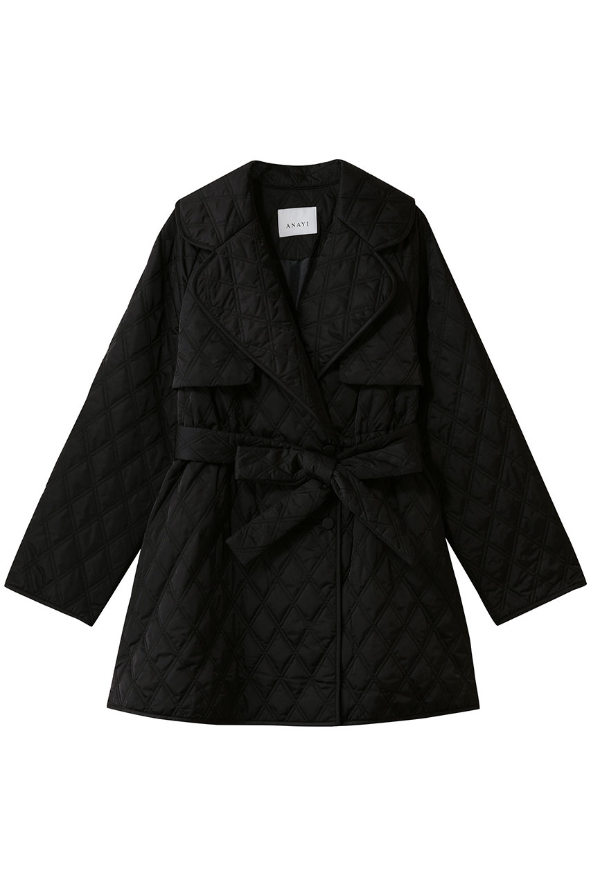 アナイ/ANAYIのキルティングテーラードロストコート(ブラック/10252717020-95-380)
