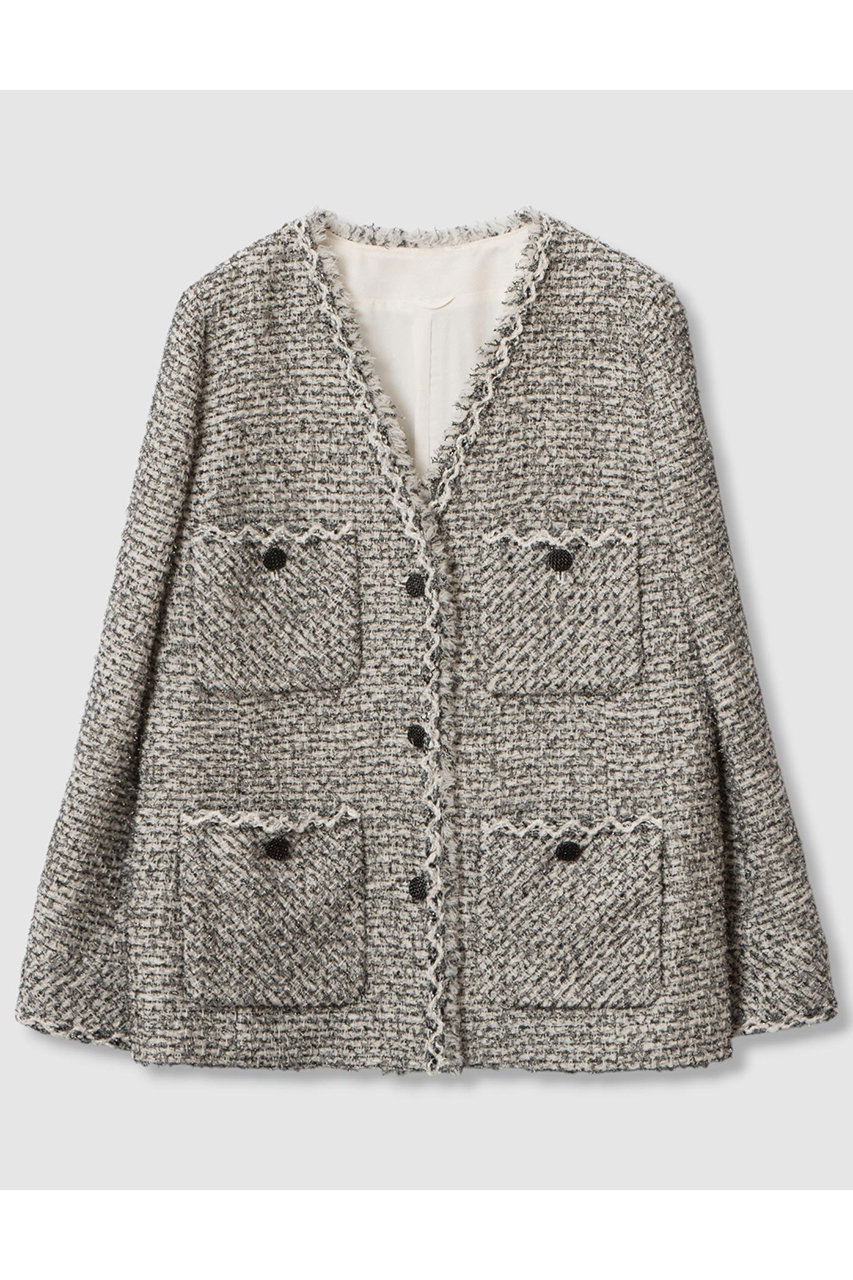 アナイ/ANAYIのラメファンシーツイード4ポケット ジャケット(ホワイト/10252110130-95-380)