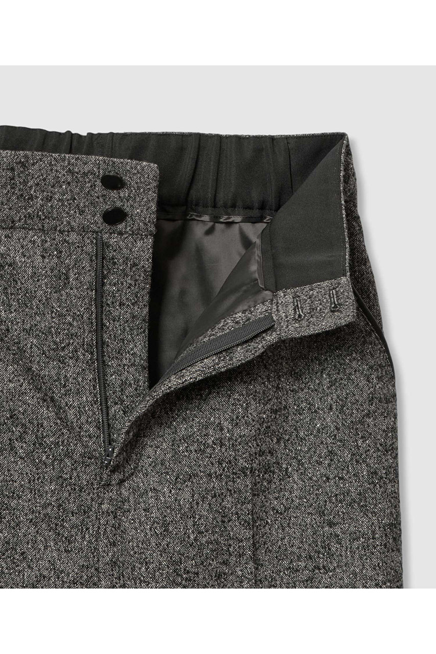 ANAYI(アナイ)｜ウールシルクツイードワイドパンツ/ブラック の通販