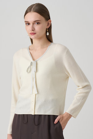 アナイ/ANAYIのステップビジューVネックカーディガン(110300/110303)