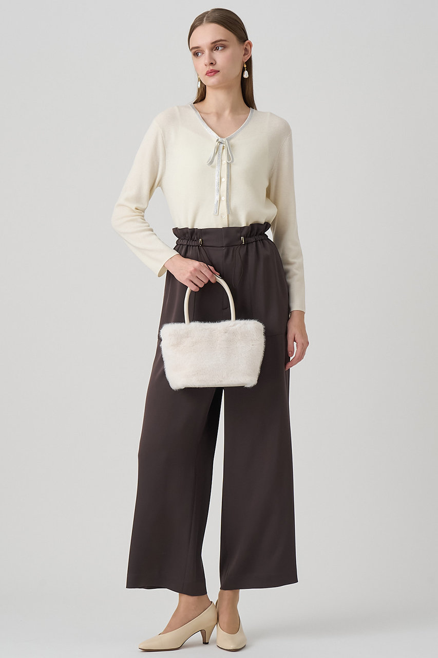 ANAYI(アナイ)｜ステップビジューVネックカーディガン/オフホワイト の