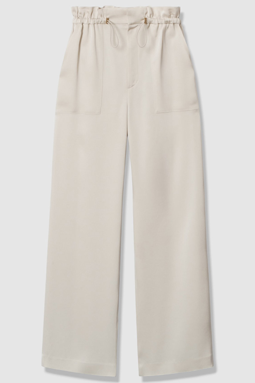 ANAYI ストレッチサテンポケットパンツ (ベージュ, 36) アナイ ELLE SHOP