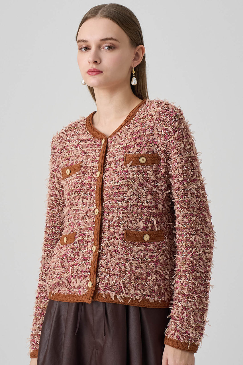 ANAYI(アナイ)｜メランジュツイード カーディガン/キャメル の通販