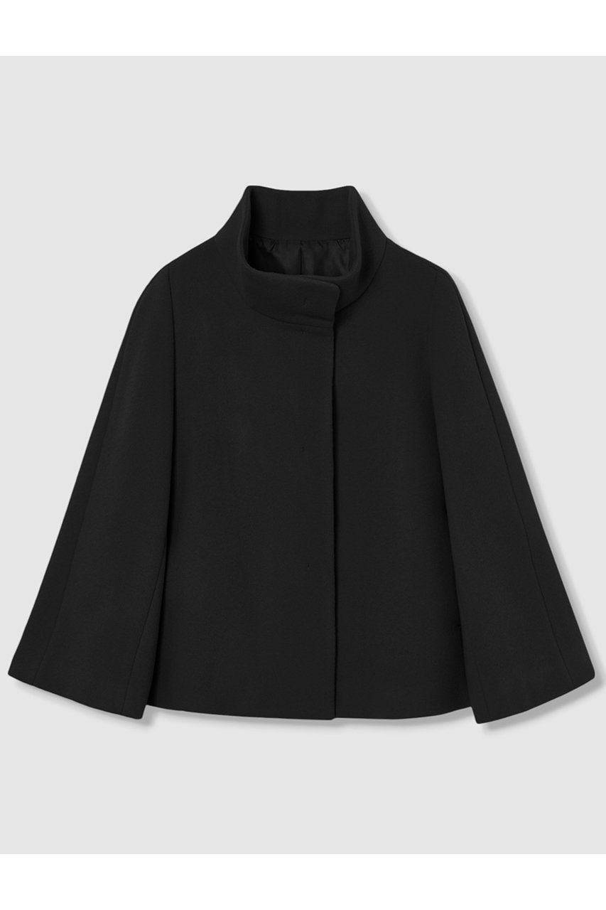 ANAYI ウールビーバーショートコート (ブラック, 38) アナイ ELLE SHOP