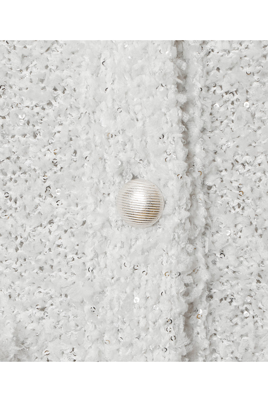 ANAYI(アナイ)｜スパンコールモールクルー カーディガン/ホワイト の