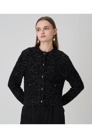 アナイ/ANAYIのスパンコールモールクルー カーディガン(110300/110303)