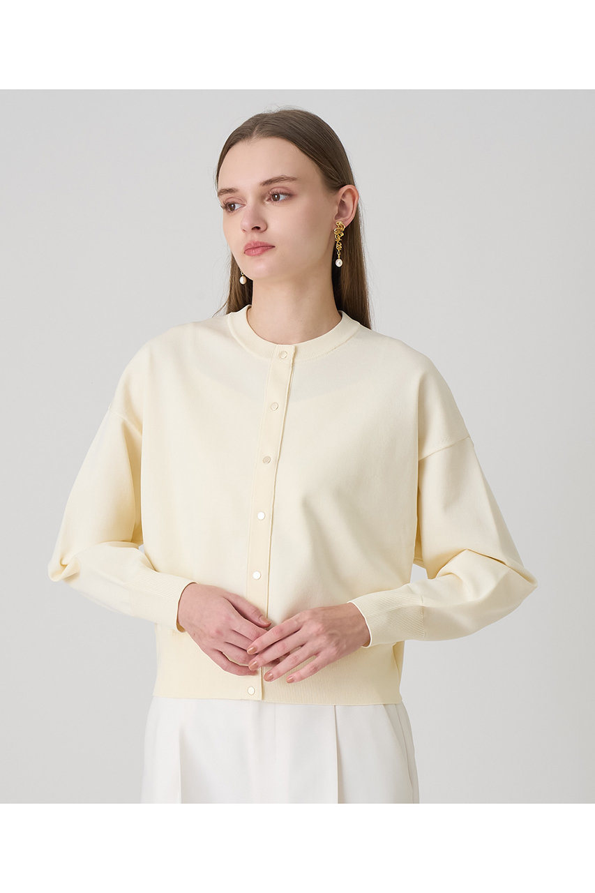 ANAYI(アナイ)｜ドット釦ブルゾン カーディガン/アイボリー の通販