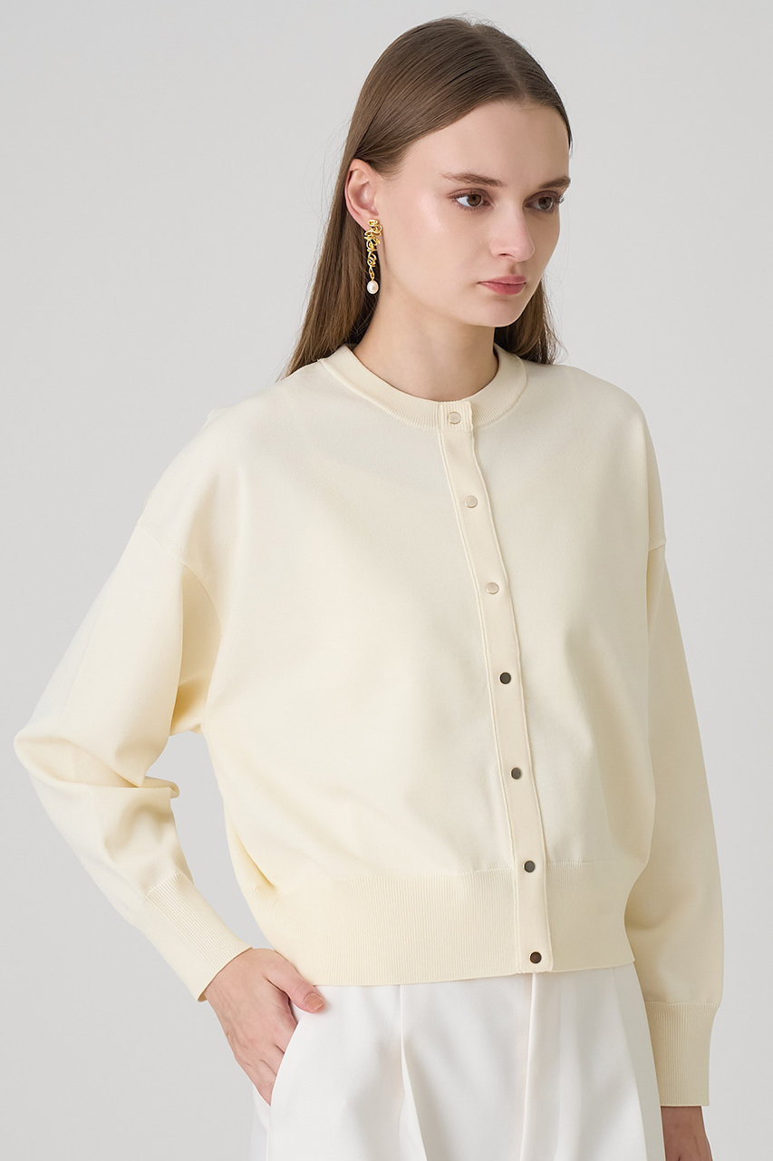 ANAYI(アナイ)｜ドット釦ブルゾン カーディガン/アイボリー の通販