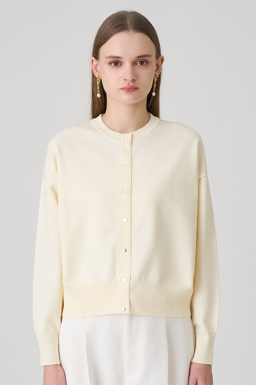 ANAYI(アナイ)｜ドット釦ブルゾン カーディガン/アイボリー の通販