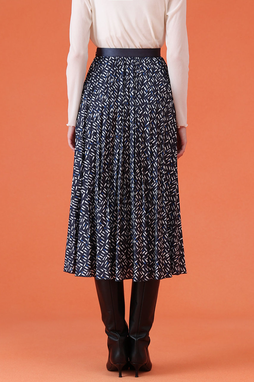 ANAYI(アナイ)｜リッププリントプリーツ スカート/ネイビー の通販