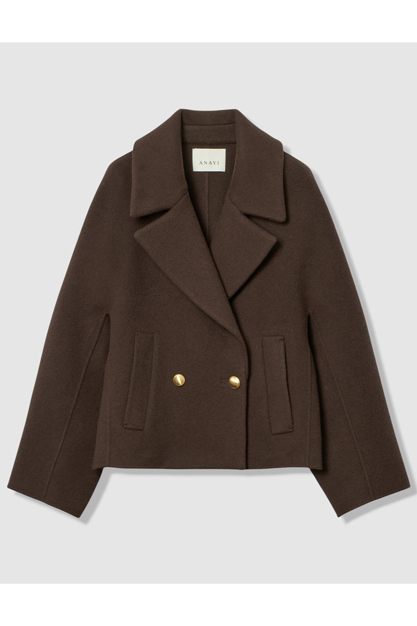 ANAYI シャギーリバーショートコート (ブラウン, 36) アナイ ELLE SHOP ANAYI シャギーリバーショートコート (ブラウン, 36) アナイ ELLE SHOP