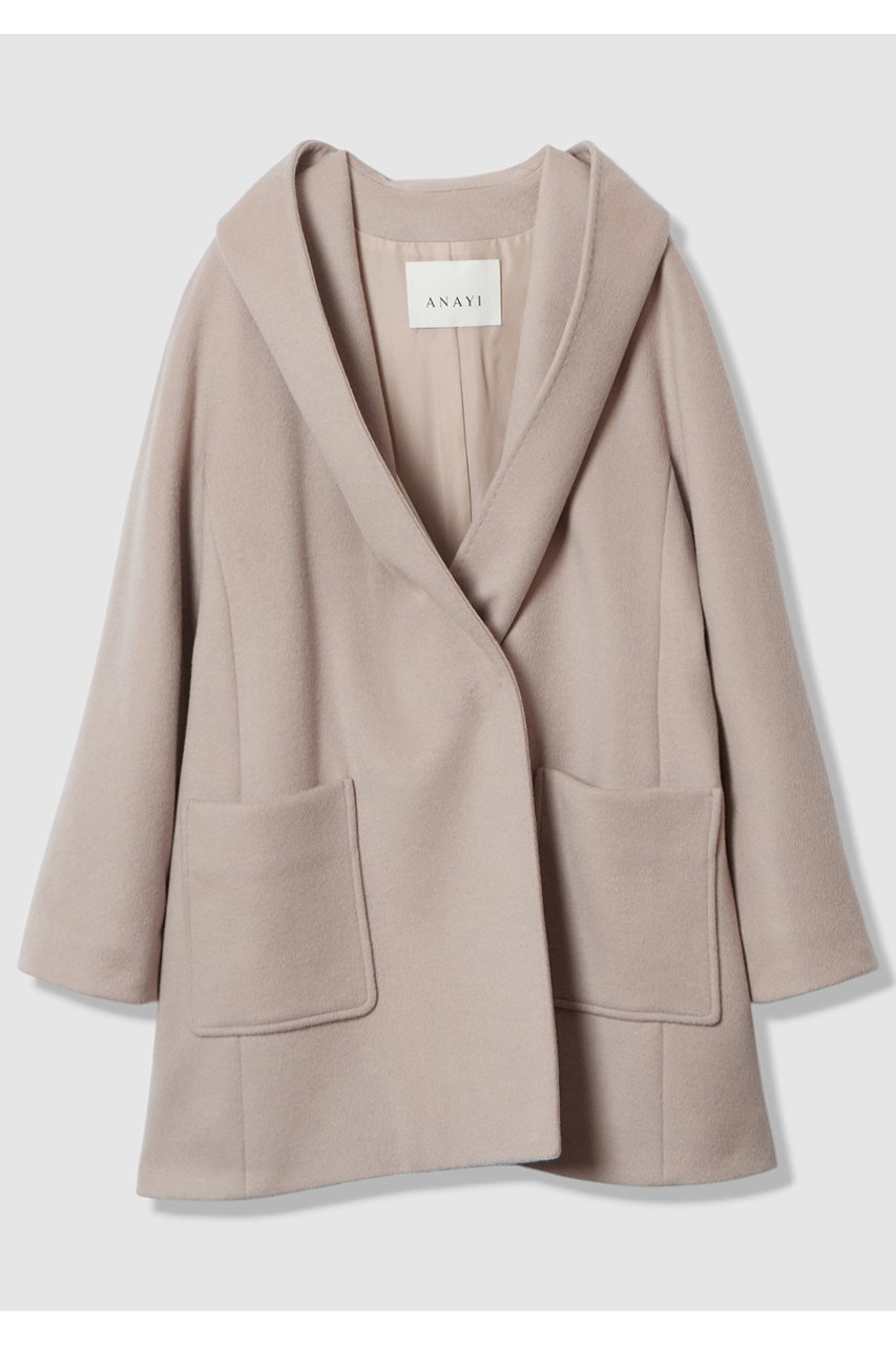 ANAYI(アナイ)｜カシミヤフードガウンコート/ベージュ の通販