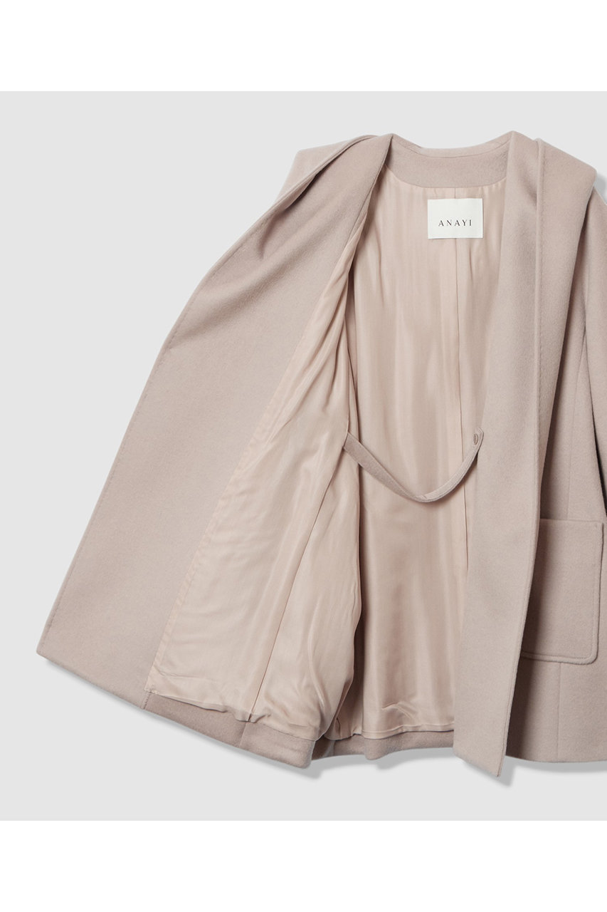 ANAYI カシミヤコート 36 ベージュ ANAYI アナイ チェスターコート カシミヤ キュプラ混 ベージュ 36