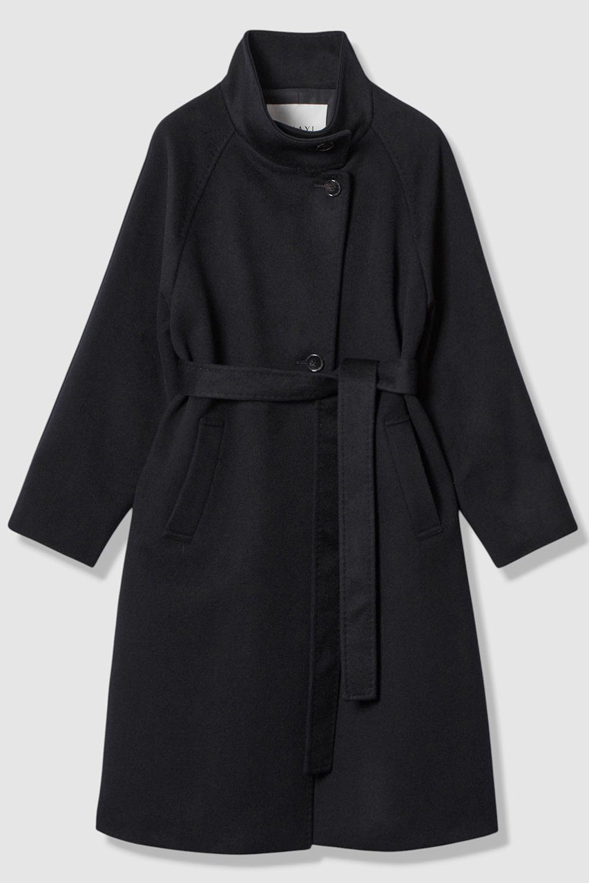 ANAYI カシミヤスタンドカラーコート (ネイビー, 38) アナイ ELLE SHOP