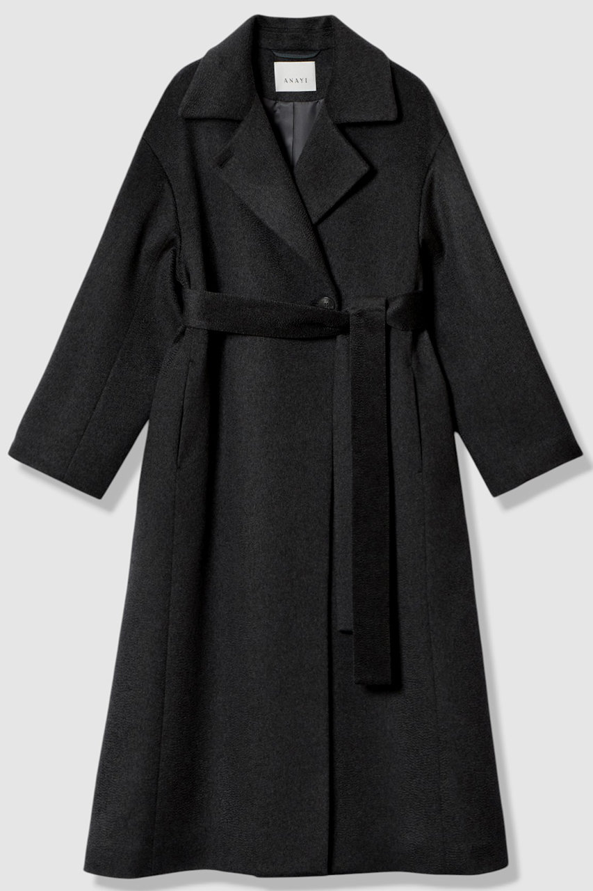 ANAYI カシミヤステンカラーコート (ブラック, 38) アナイ ELLE SHOP ANAYI カシミヤステンカラーコート (ブラック, 38) アナイ ELLE SHOP