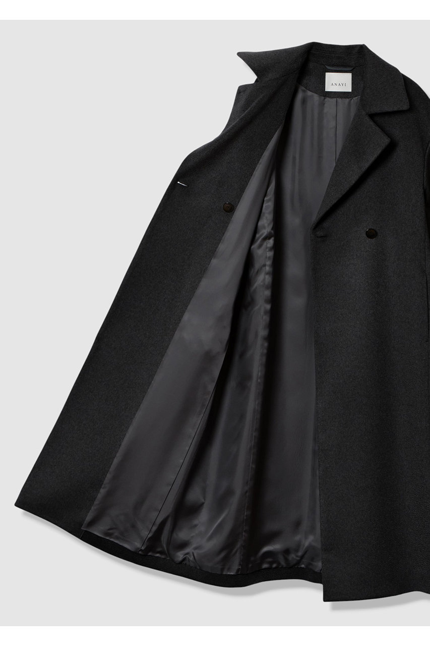 ANAYI(アナイ)｜カシミヤステンカラーコート/ブラック の通販