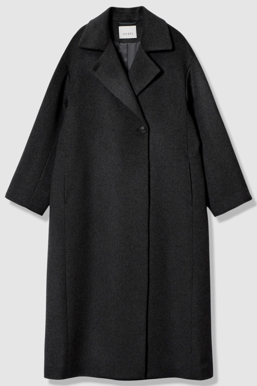 ANAYI(アナイ)｜カシミヤステンカラーコート/ブラック の通販
