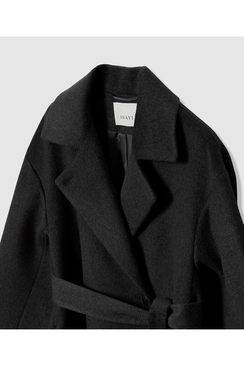 ANAYI(アナイ)｜カシミヤステンカラーコート/ブラック の通販