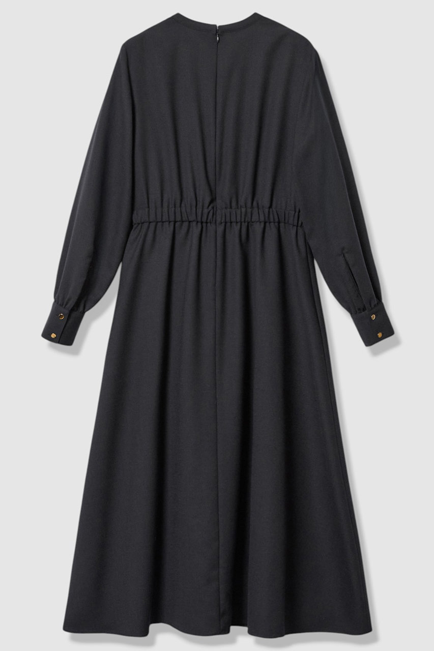 ANAYI(アナイ)｜ウールジョーゼットカシュ ワンピース/ネイビー の通販