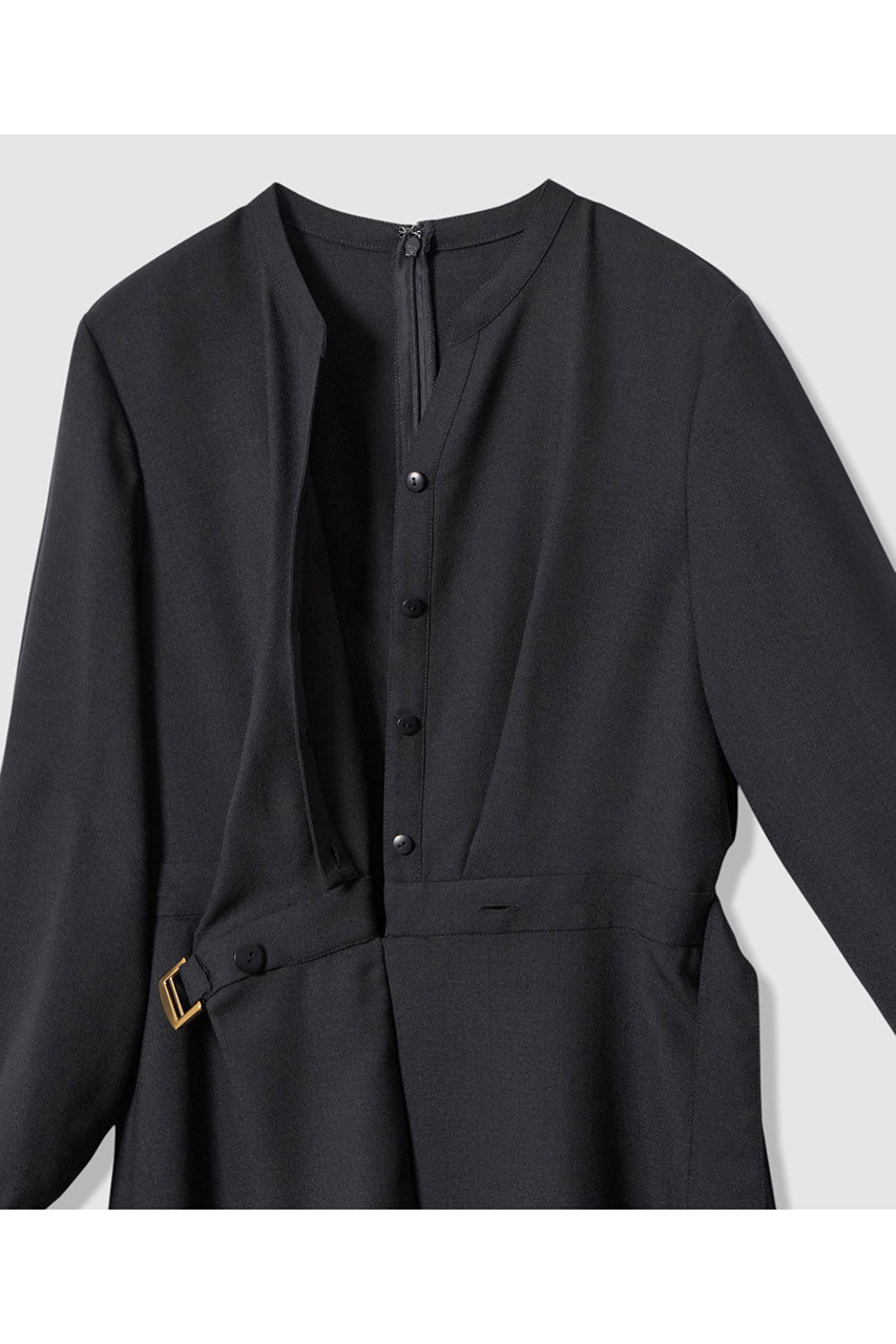 ANAYI(アナイ)｜ウールジョーゼットカシュ ワンピース/ネイビー の通販