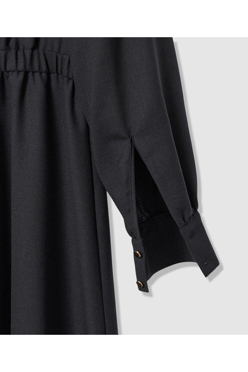 ANAYI(アナイ)｜ウールジョーゼットカシュ ワンピース/ネイビー の通販