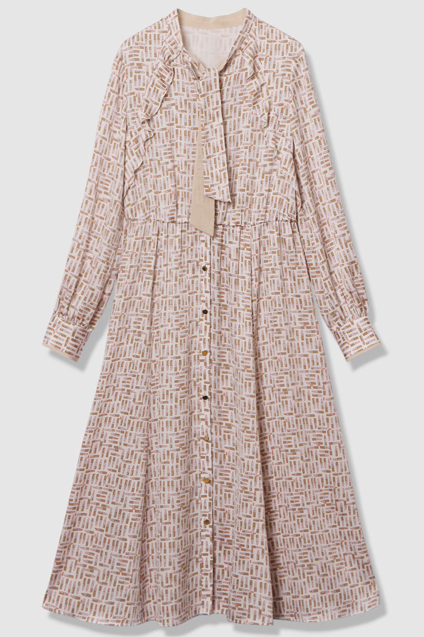 リッププリントボウタイフレア ワンピース