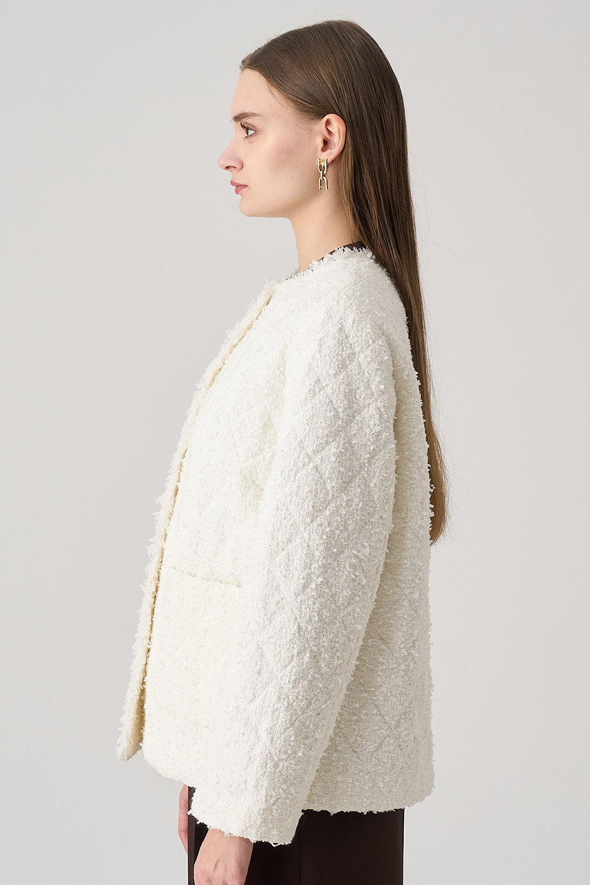 ANAYI(アナイ)｜フラッグツイードキルティングコート/オフホワイト の