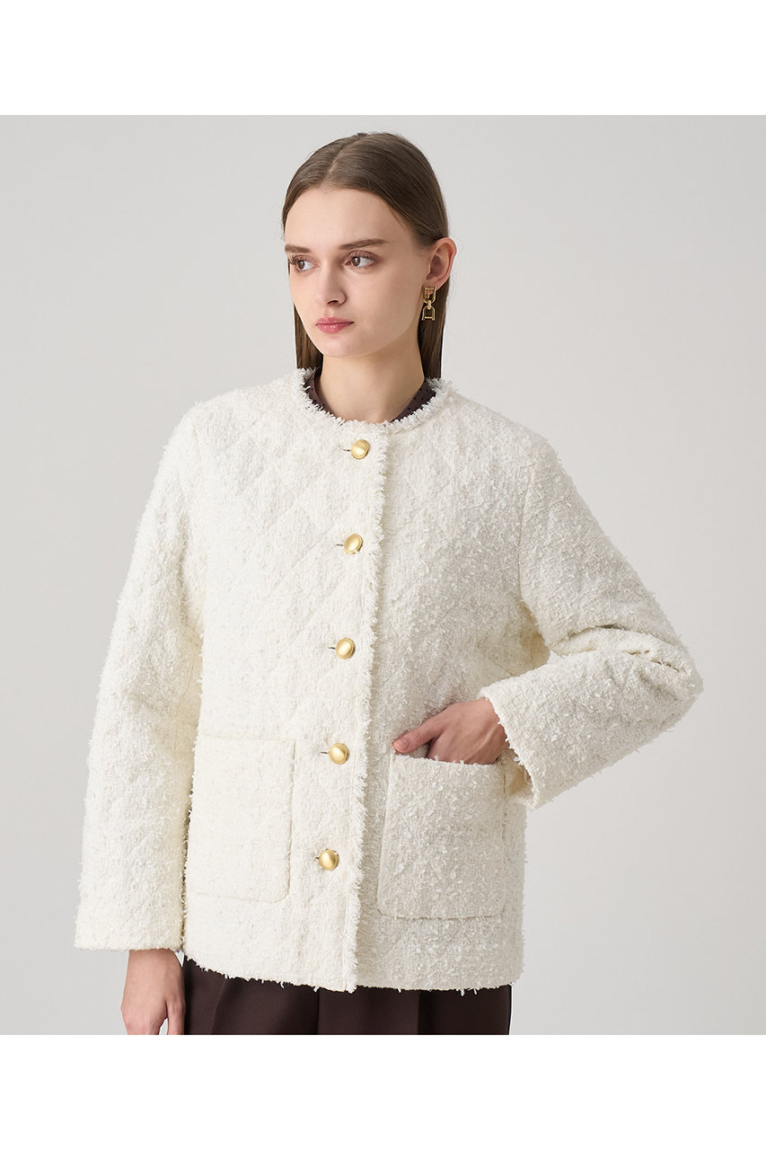 ANAYI(アナイ)｜フラッグツイードキルティングコート/オフホワイト の