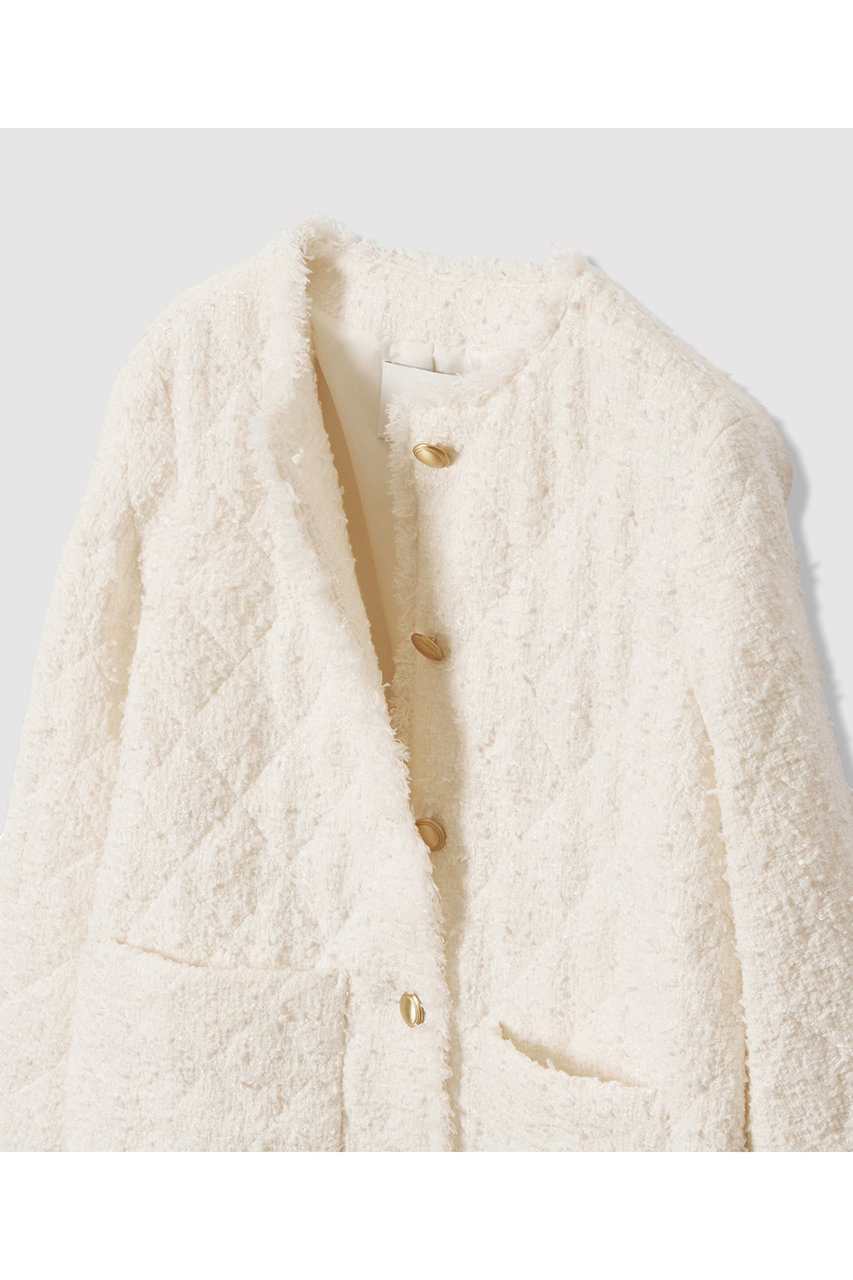 ANAYI(アナイ)｜フラッグツイードキルティングコート/オフホワイト の