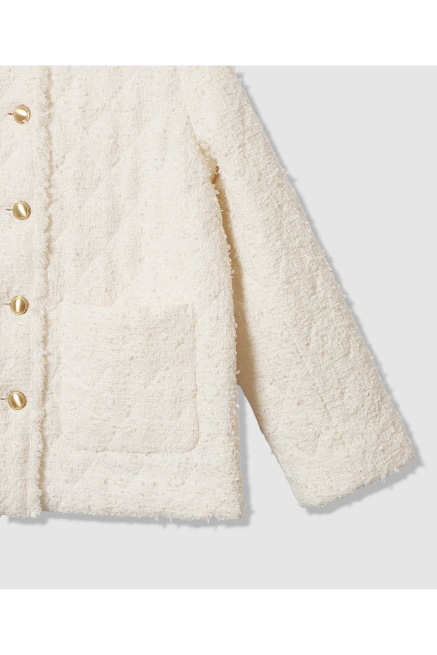 ANAYI(アナイ)｜フラッグツイードキルティングコート/オフホワイト の