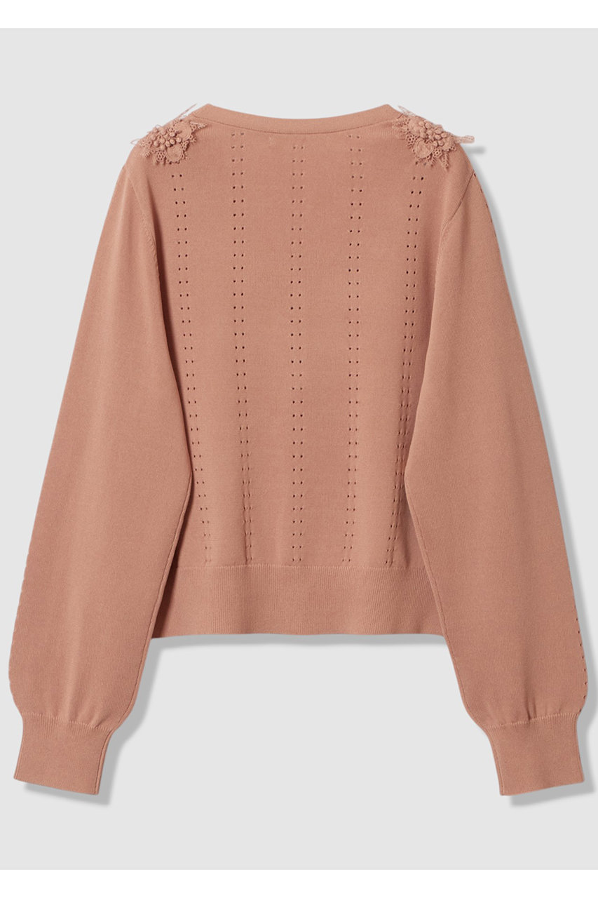 ANAYI(アナイ)｜立体フラワーレースV カーディガン/ピンク の通販