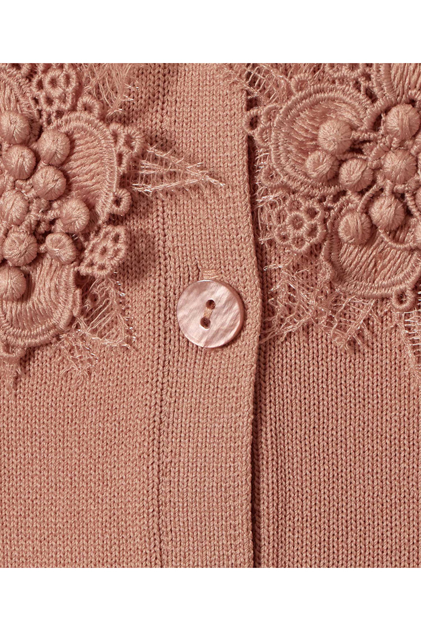 ANAYI(アナイ)｜立体フラワーレースV カーディガン/ピンク の通販