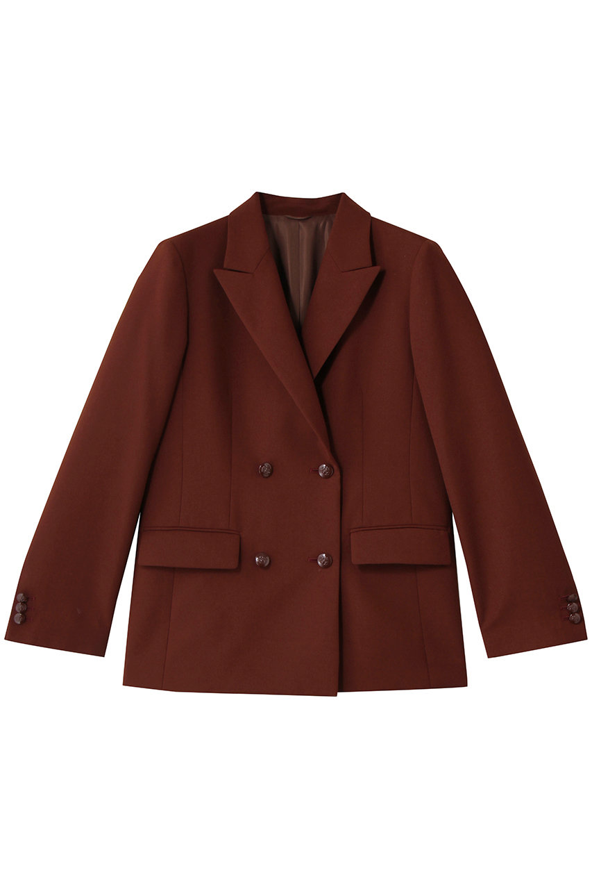 ANAYI マットクロスピークドラペル ジャケット (ブラウン, 36) アナイ ELLE SHOP